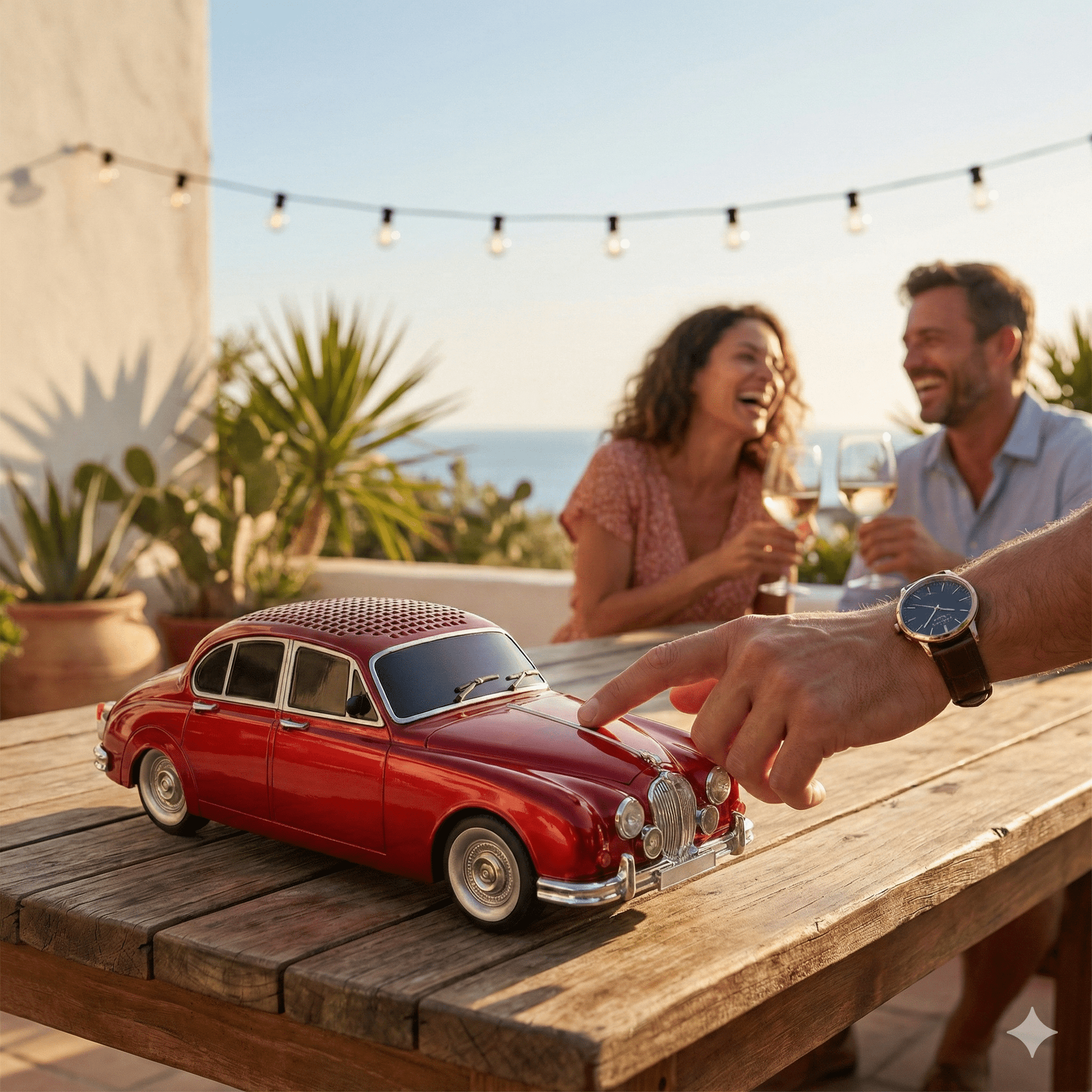 Retro Bluetooth Zvučnik u dizajnu klasičnog automobila – – Crvena – slika 1