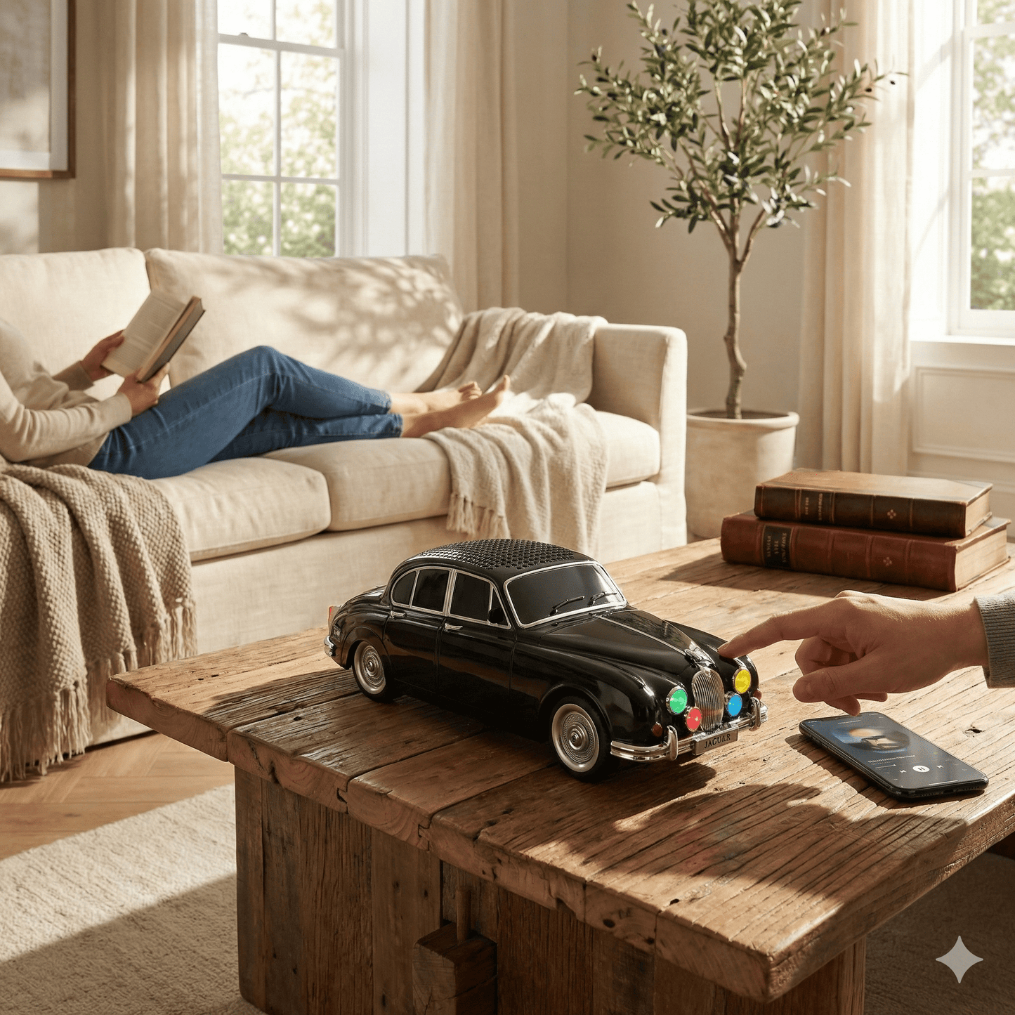 Retro Bluetooth Zvučnik u dizajnu klasičnog automobila – – Crna – slika 2