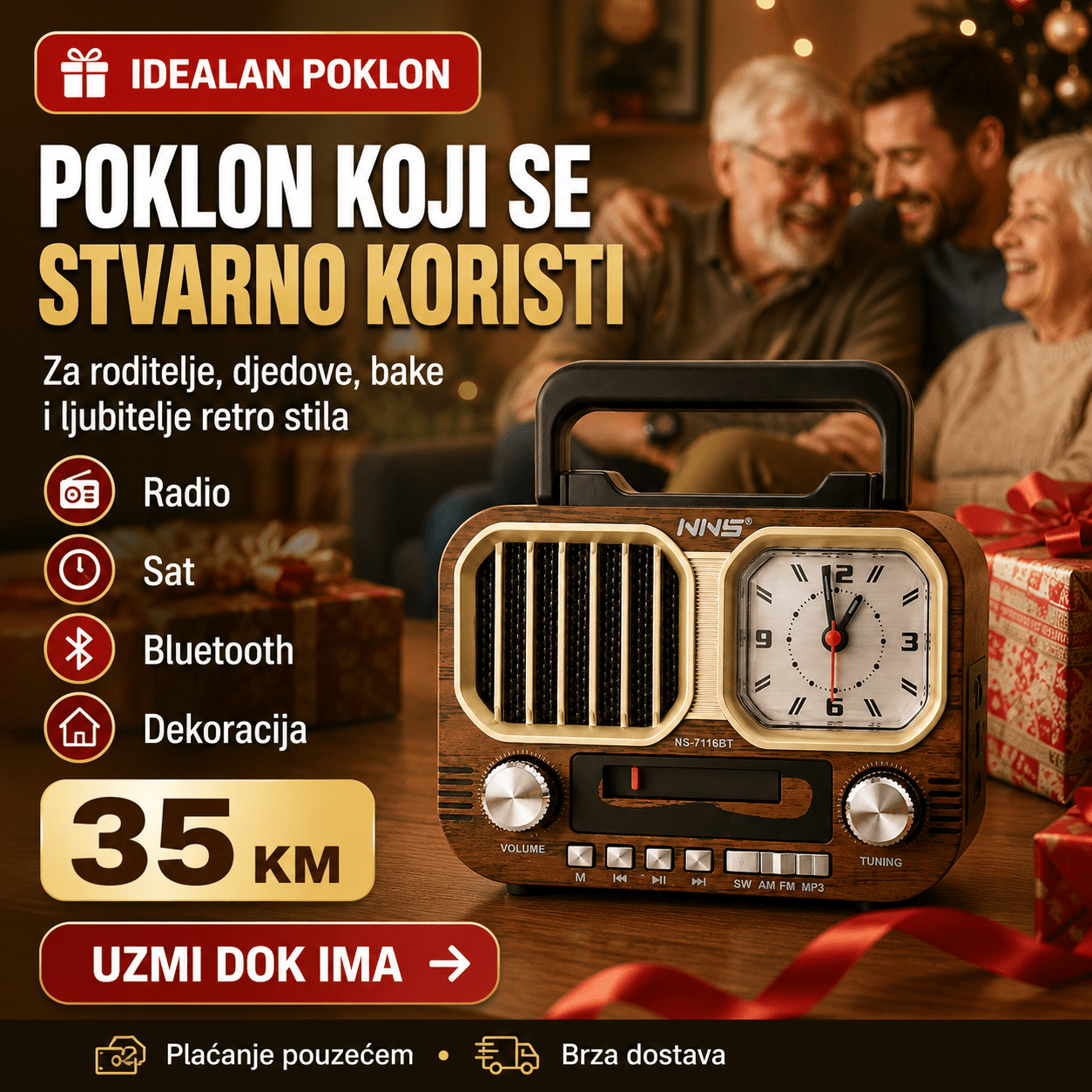 Retro Radio Sa Satom – – – slika 2
