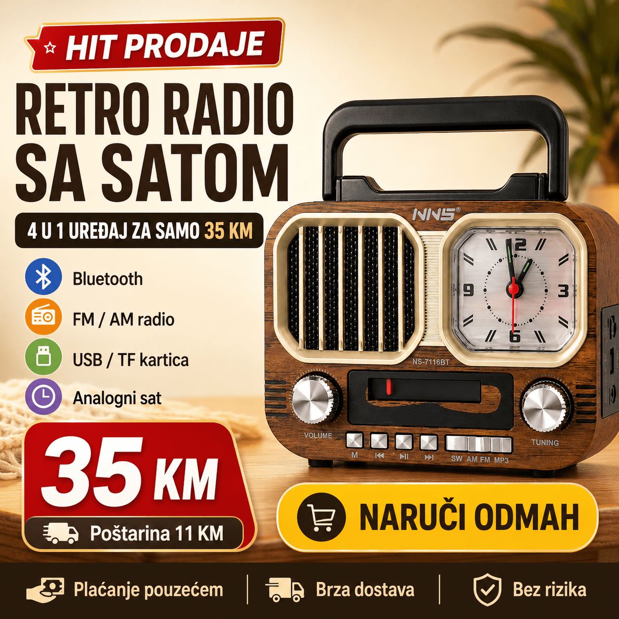 Retro Radio Sa Satom – – – slika 7