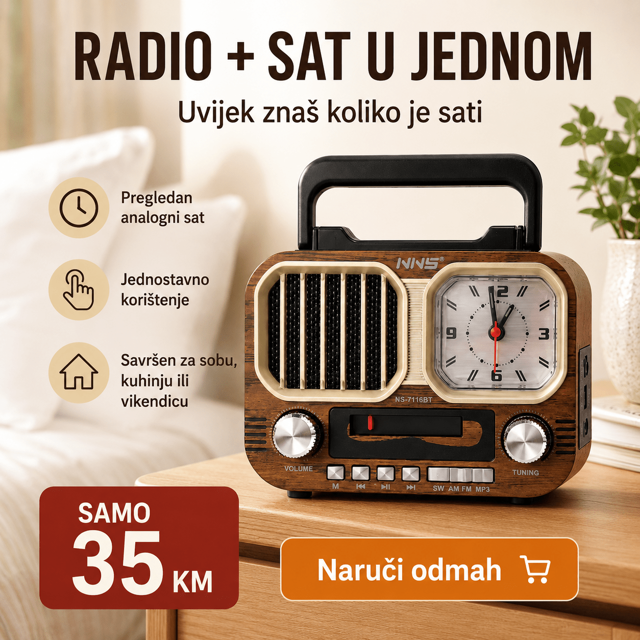 Retro Radio Sa Satom – – – slika 5