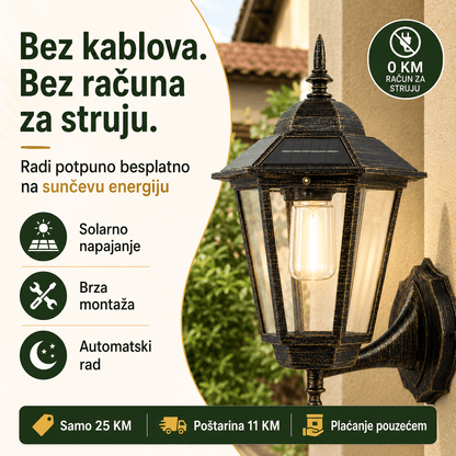 Retro Solarna Zidna Svjetiljka – – – slika 6