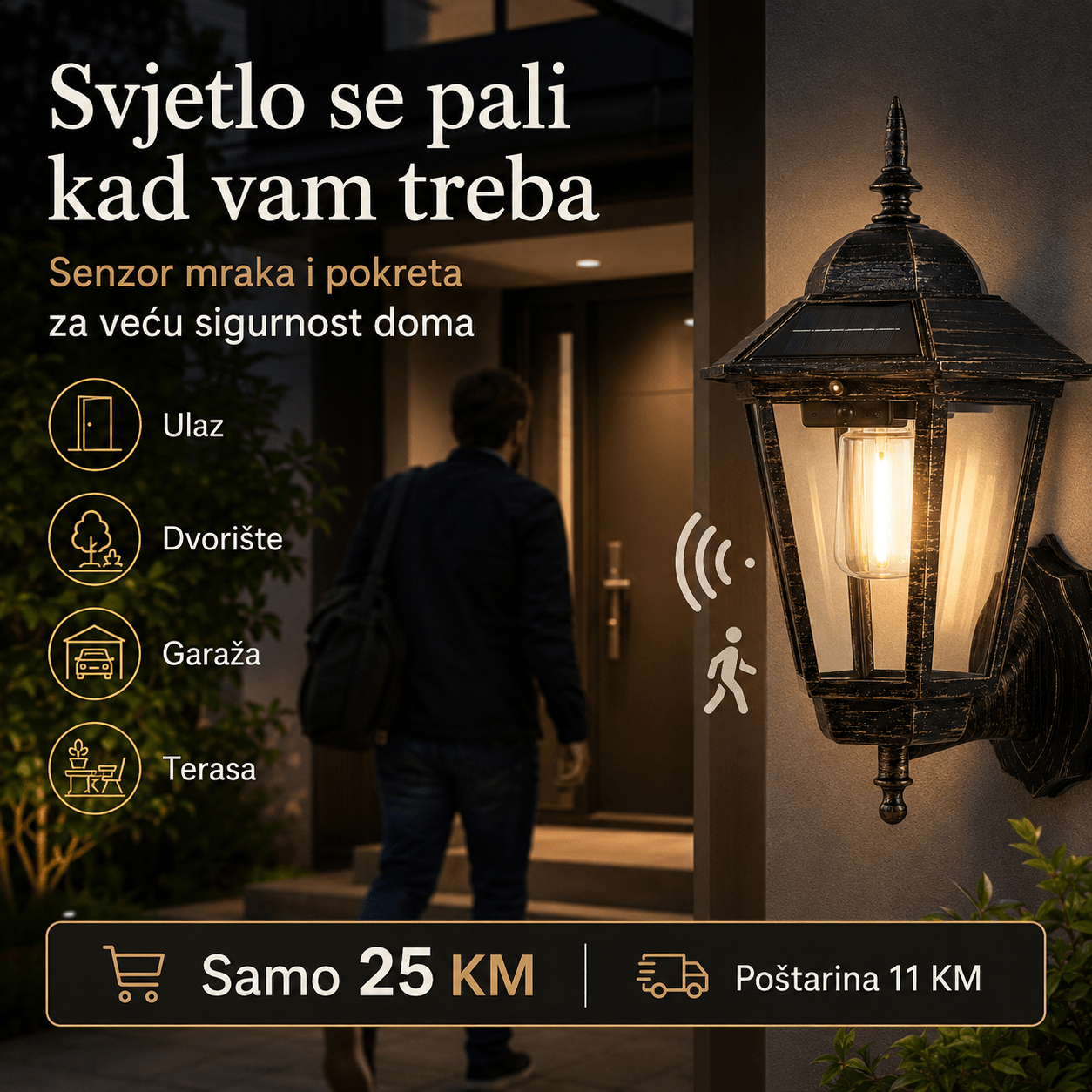 Retro Solarna Zidna Svjetiljka – – – slika 3