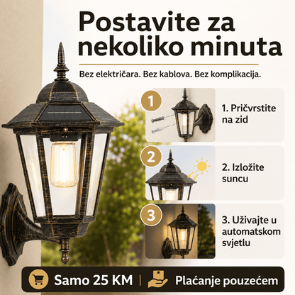 Retro Solarna Zidna Svjetiljka – – – slika 5