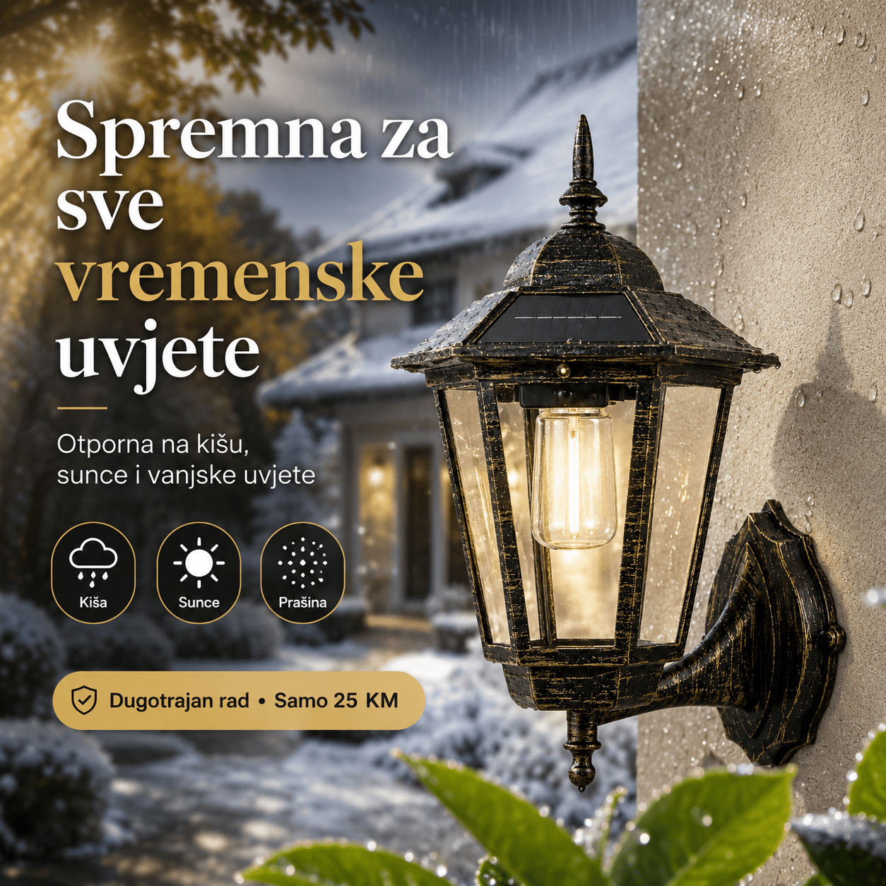 Retro Solarna Zidna Svjetiljka – – – slika 4