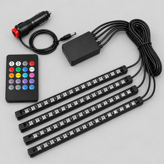 RGB LED osvjetljenje za auto – 4 letvice i daljinski – RGB auto LED setovi s četiri letvice – – slika 1