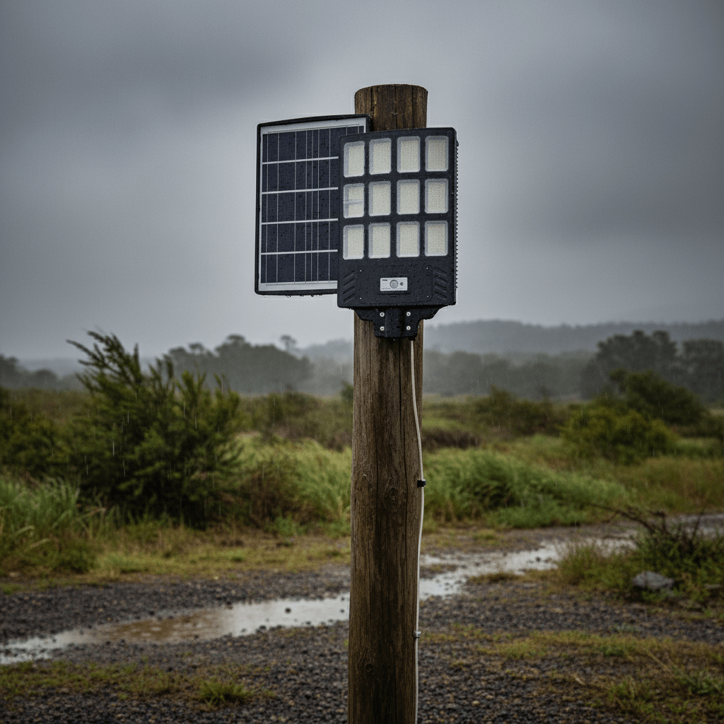 RIXME 6000W LED Solarna Ulična Lampa sa Senzorom Pokreta i Daljinskim – Vanjska rasvjeta – Crna – slika 6