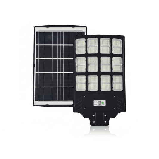 RIXME 6000W LED Solarna Ulična Lampa sa Senzorom Pokreta i Daljinskim – Vanjska rasvjeta – Crna – slika 1