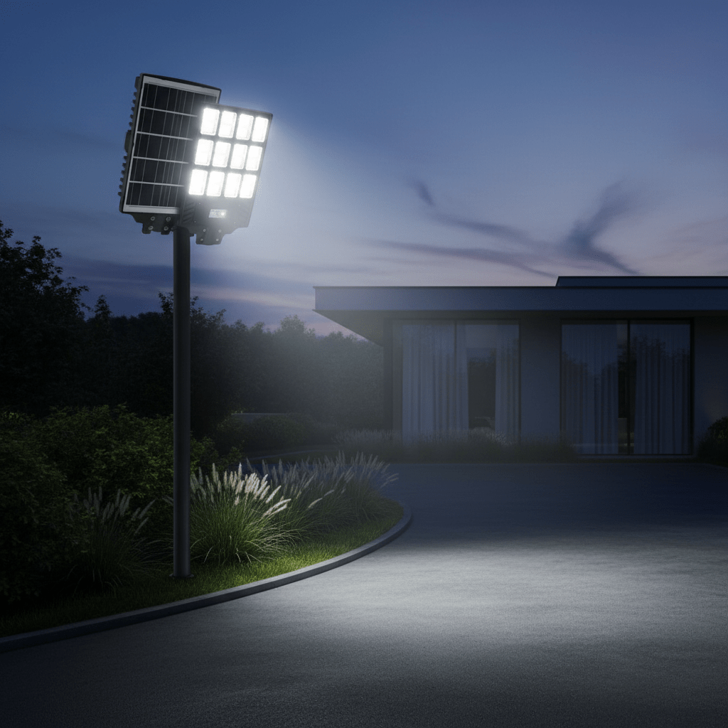 RIXME 6000W LED Solarna Ulična Lampa sa Senzorom Pokreta i Daljinskim – Vanjska rasvjeta – Crna – slika 2