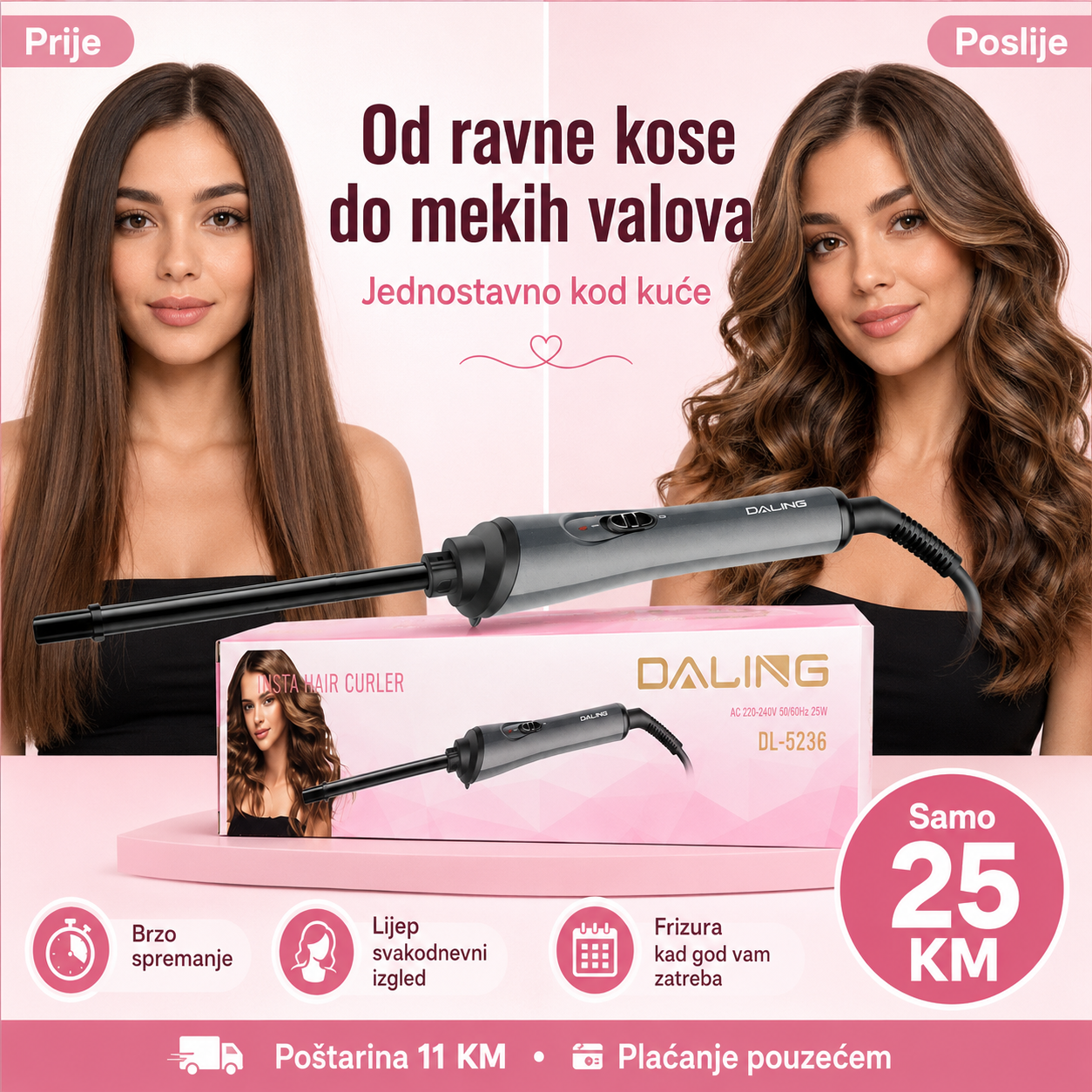 DALING Uvijač za Kosu