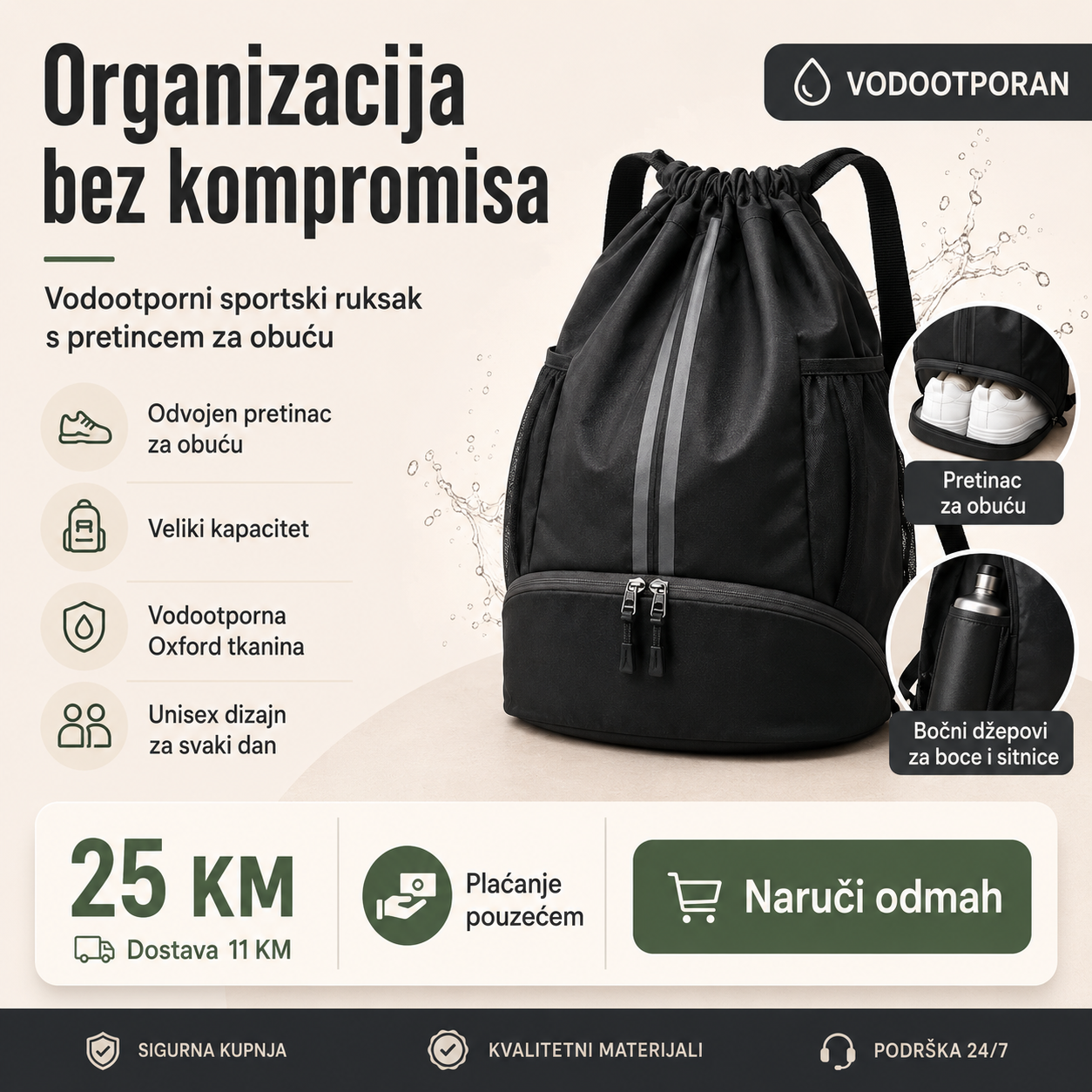 Vodootporni Sportski Ruksak