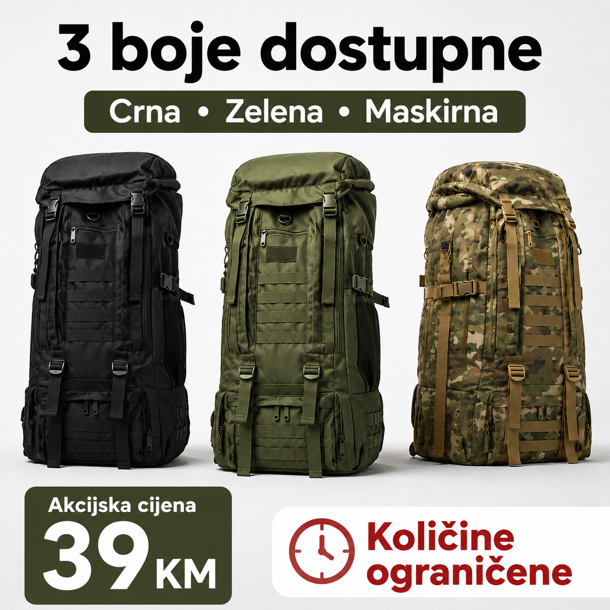 Taktički Outdoor Ruksak 70–80 L