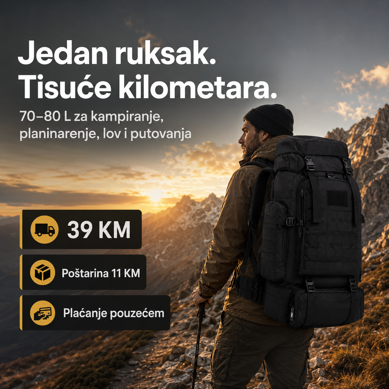Taktički Military Outdoor Ruksak 70–80 L