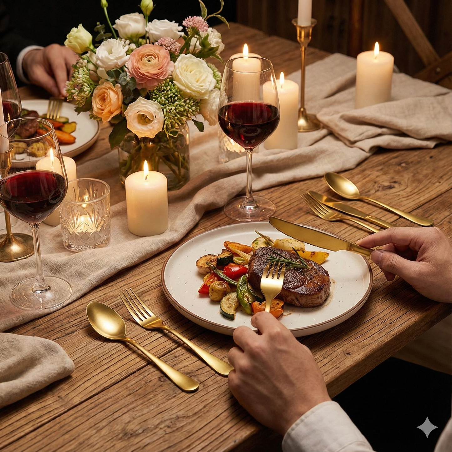 18-Dijelni Set Pribora za Jelo Zlatne Boje