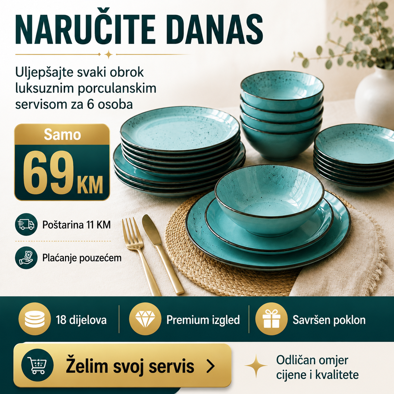 18/1 Porculanski Servis za Ručak