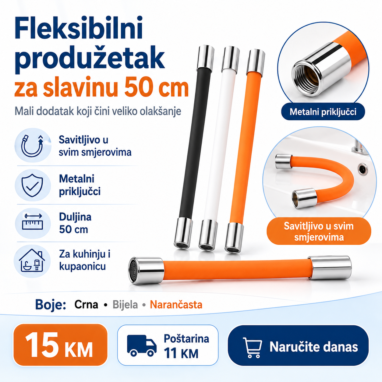 Fleksibilni Produžetak za Česmu 50 cm
