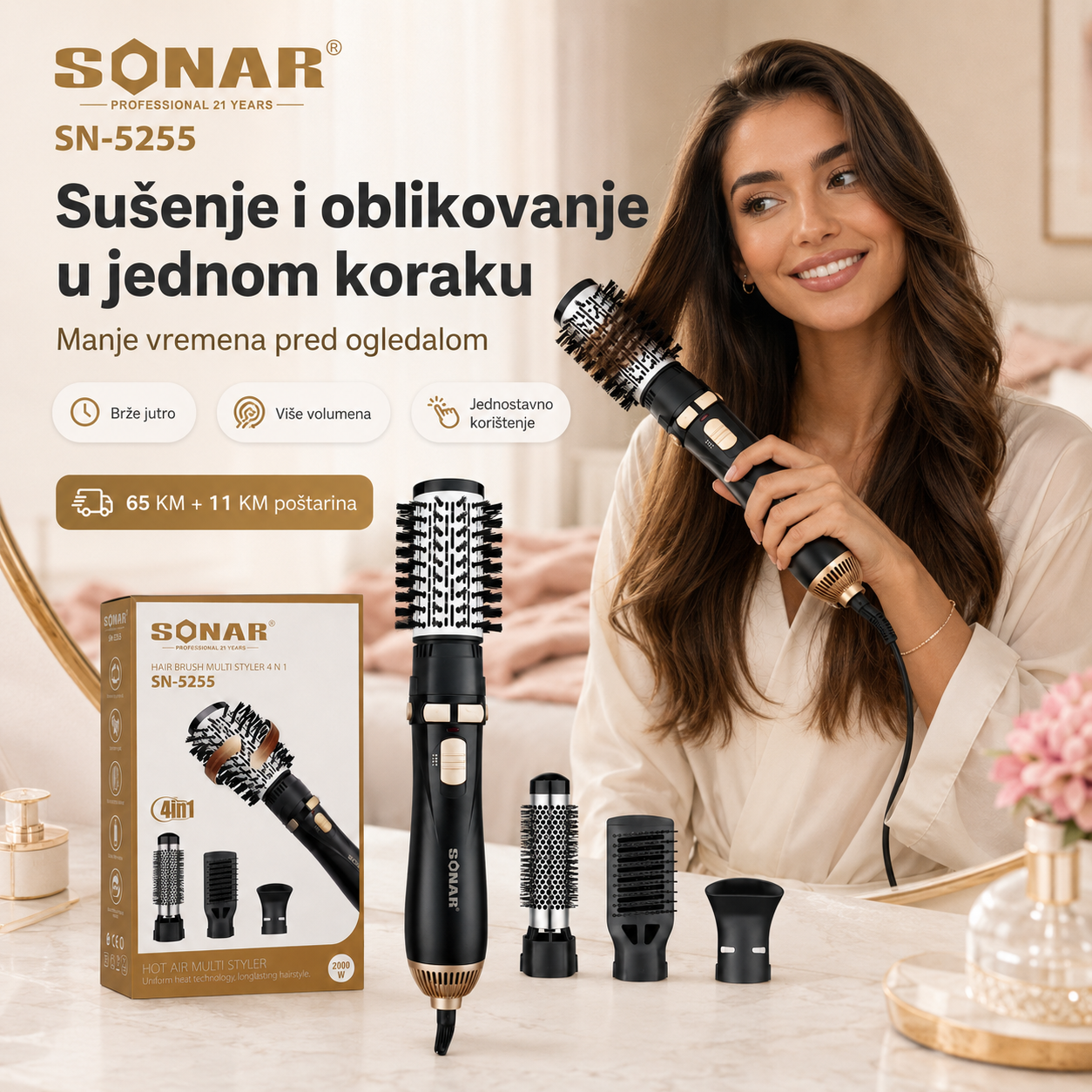 Sonar 4 U 1 Četka Za Kosu