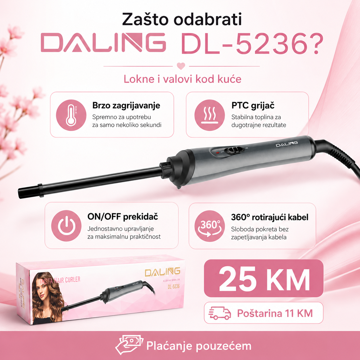 DALING Uvijač za Kosu