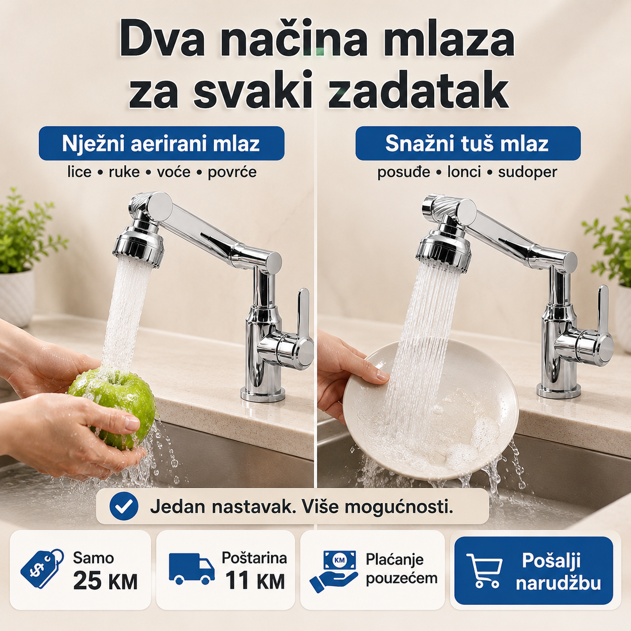 Rotirajući 1080° Nastavak za Slavinu