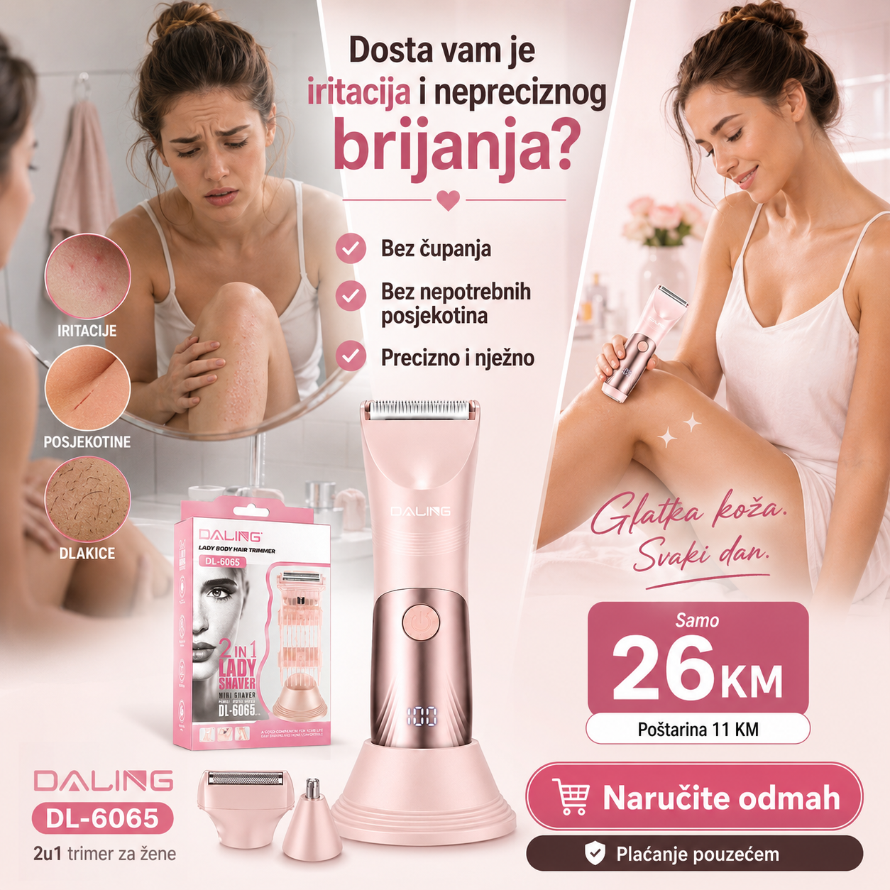 DALING Ženski Trimer i Brijač za Tijelo