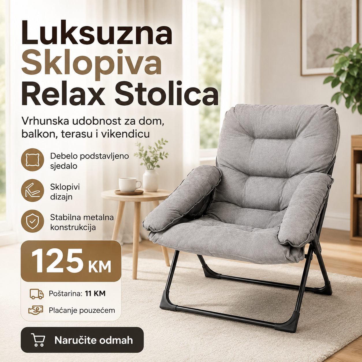 Luksuzna Sklopiva Relax Stolica