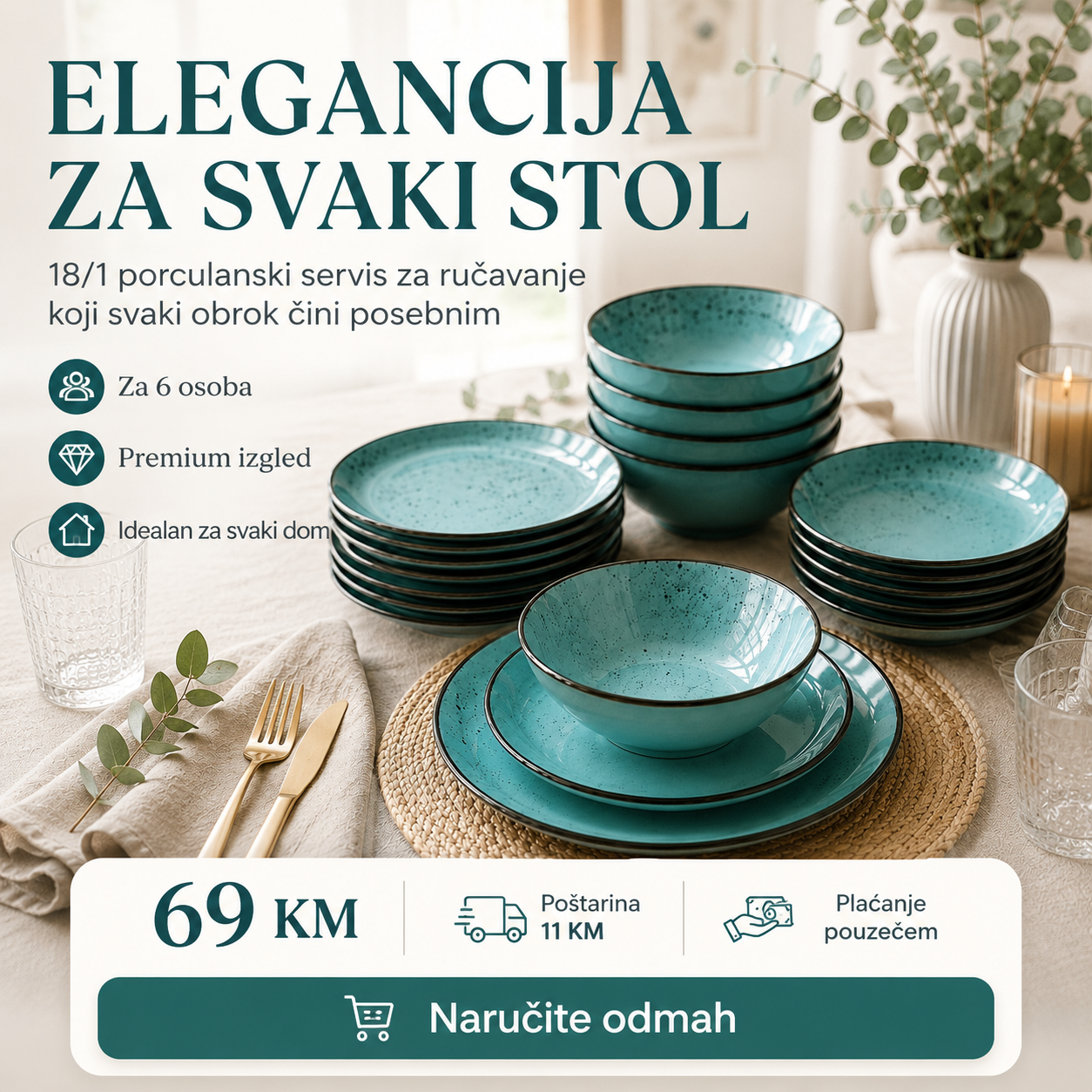 18/1 Porculanski Servis za Ručak