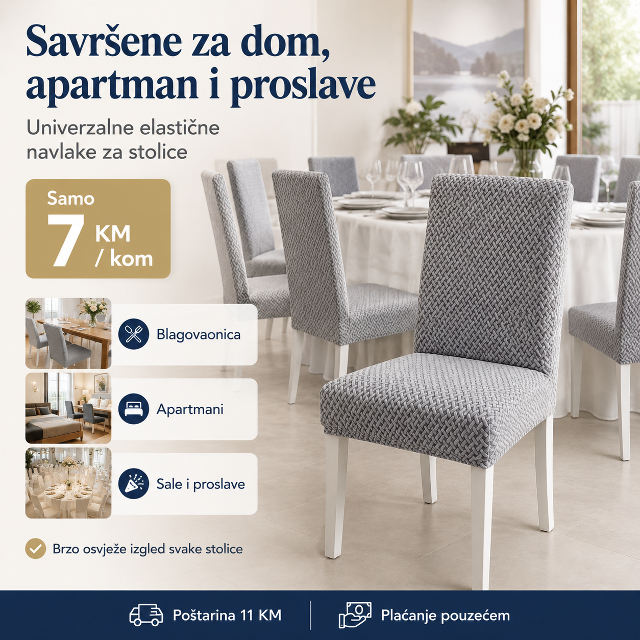 Elastične Navlake za Stolice