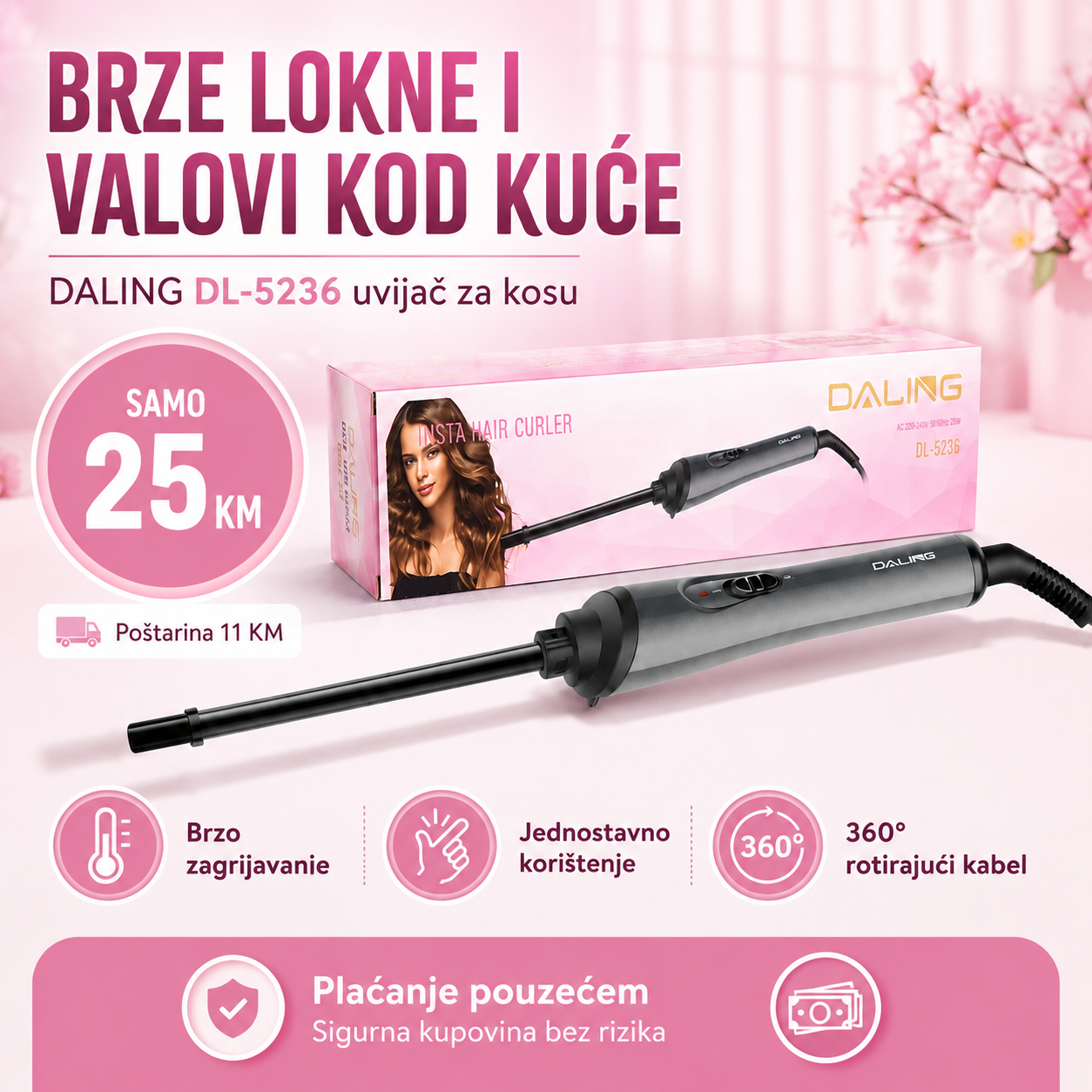 DALING Uvijač za Kosu