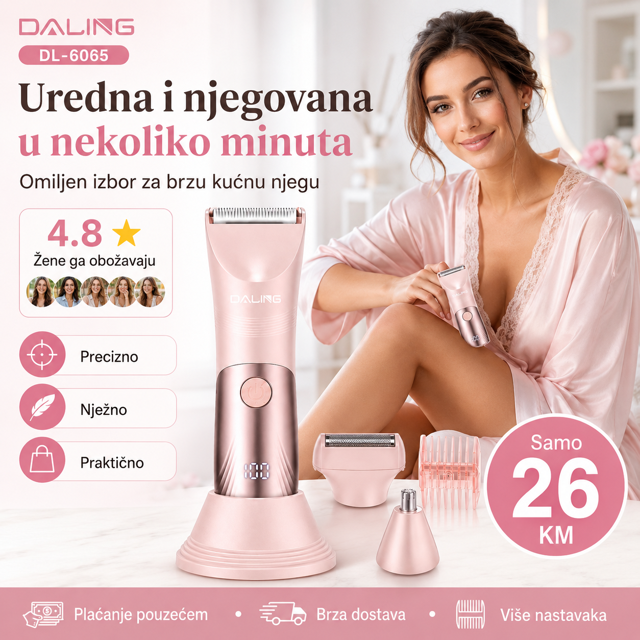 DALING Ženski Trimer i Brijač za Tijelo