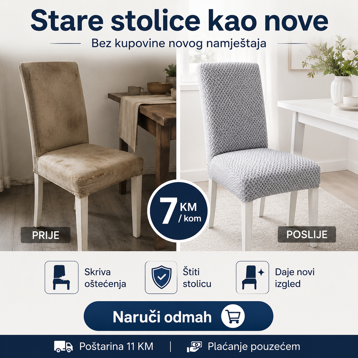 Elastične Navlake za Stolice