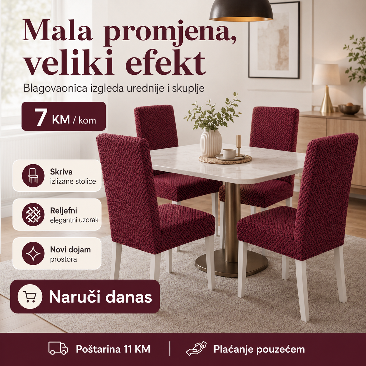 Elastične Navlake za Stolice