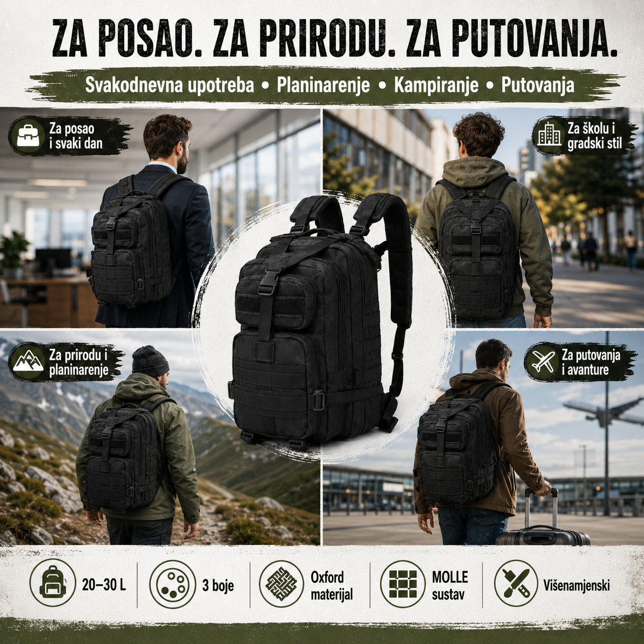 Taktički Napadački Ruksak 20–30 L