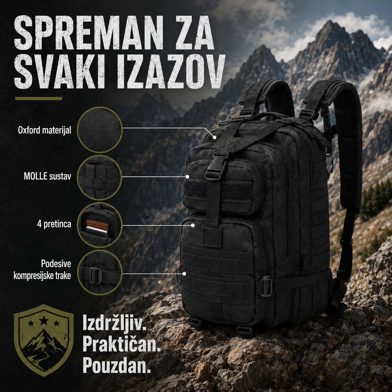 Taktički Napadački Ruksak 20–30 L