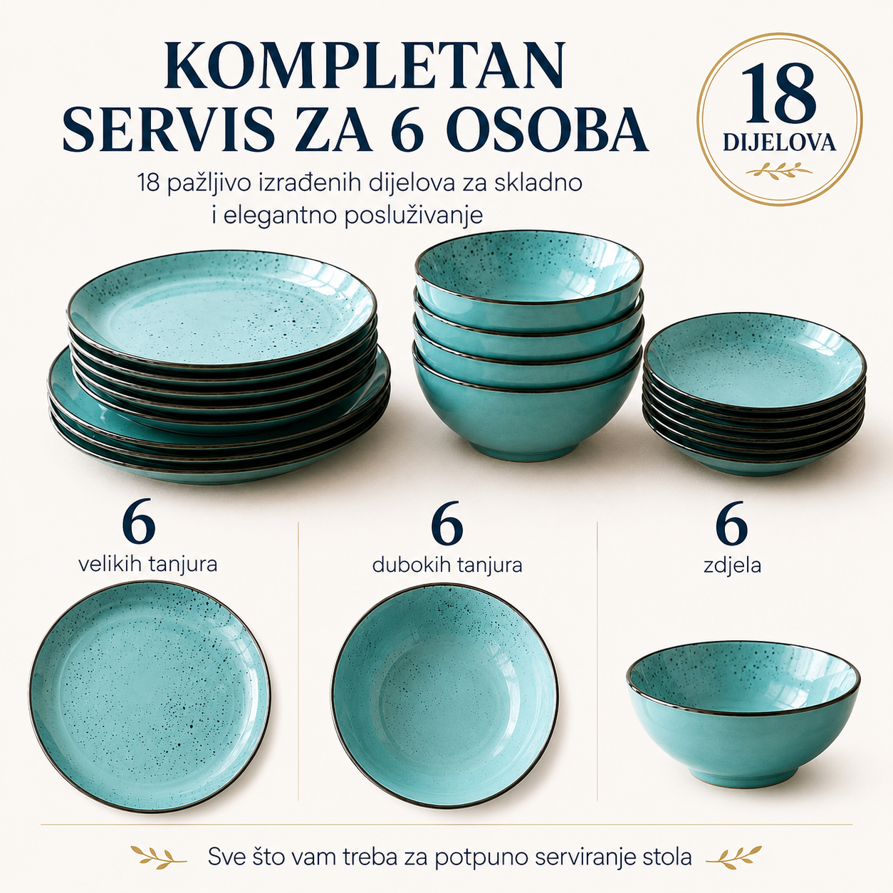 18/1 Porculanski Servis za Ručak