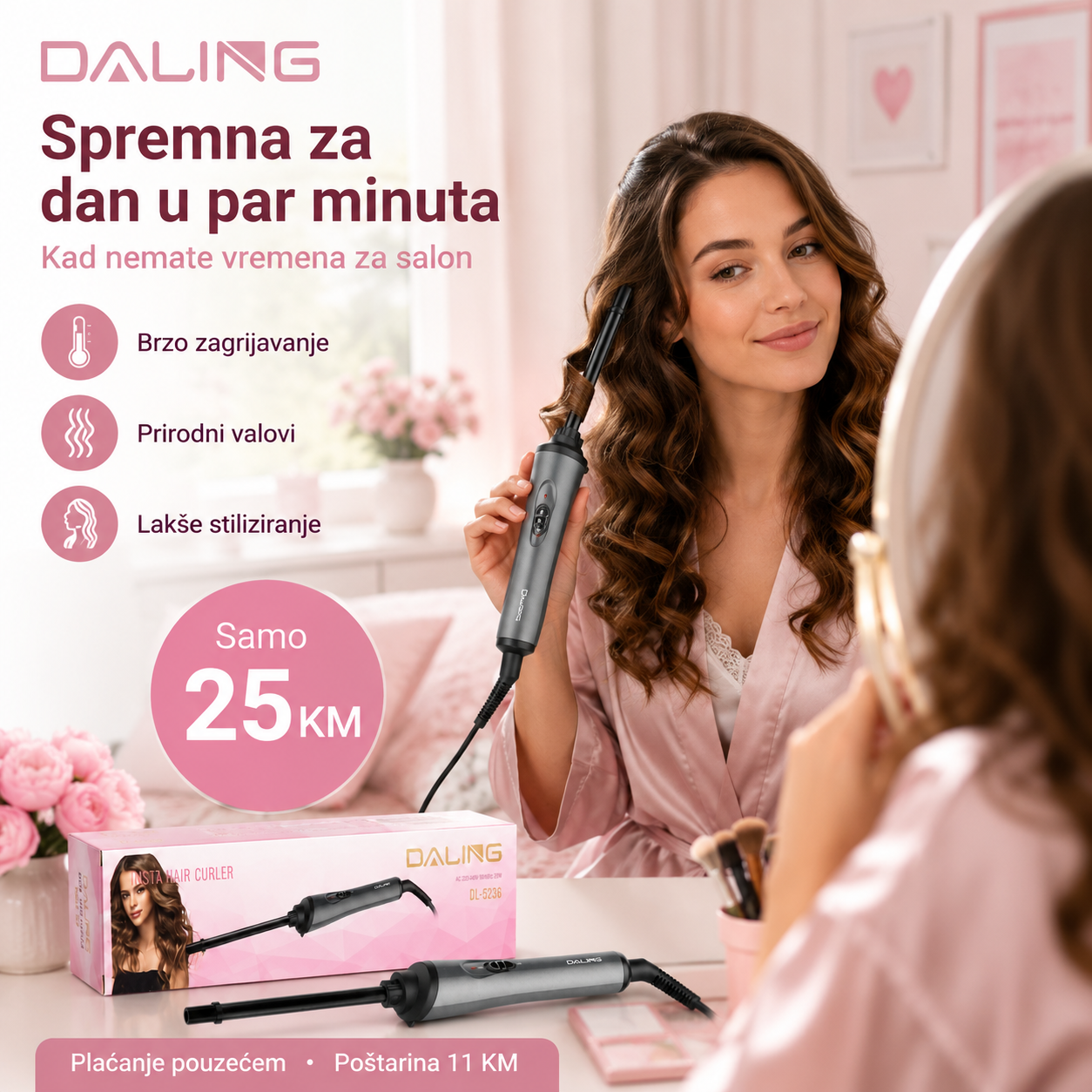 DALING Uvijač za Kosu