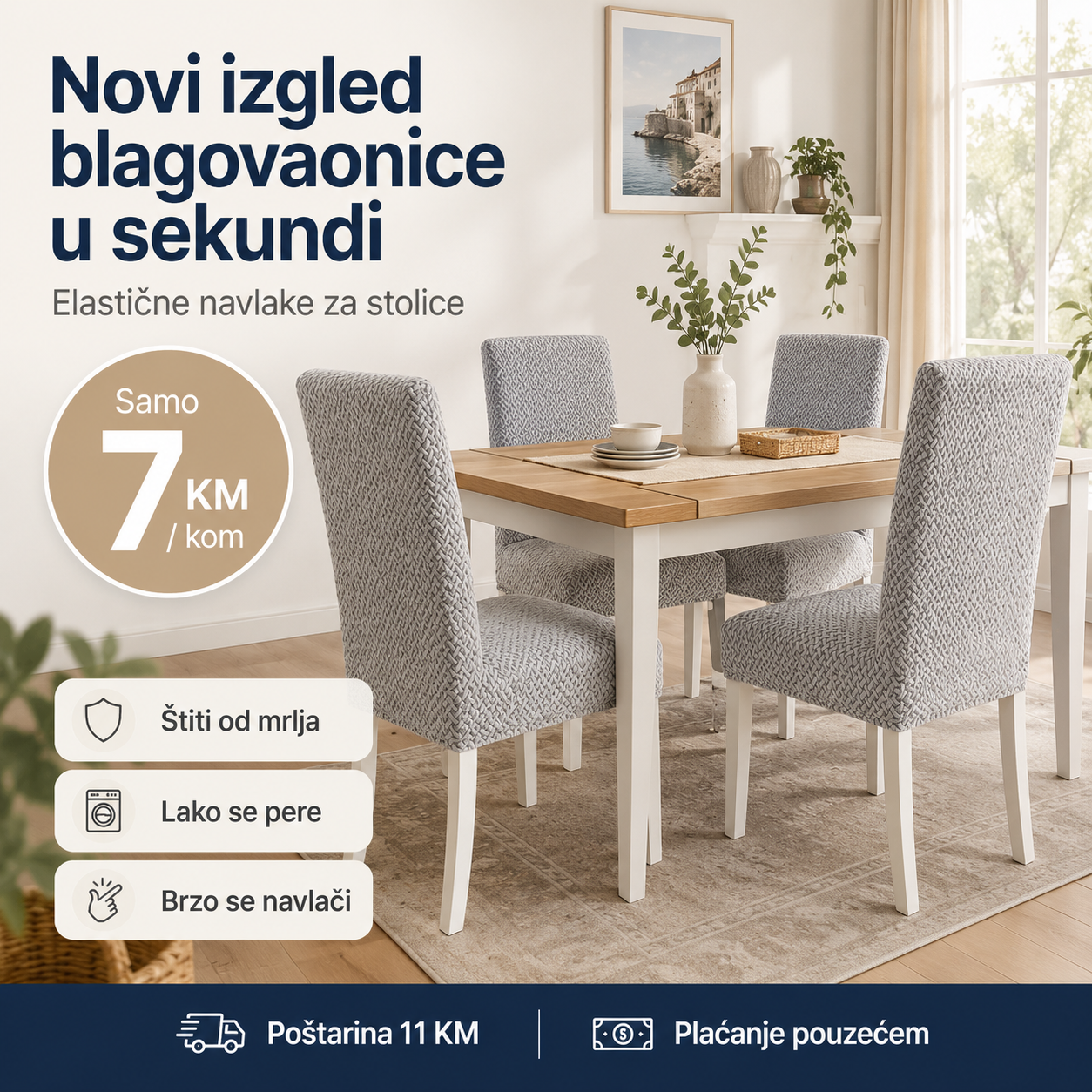 Elastične Navlake za Stolice