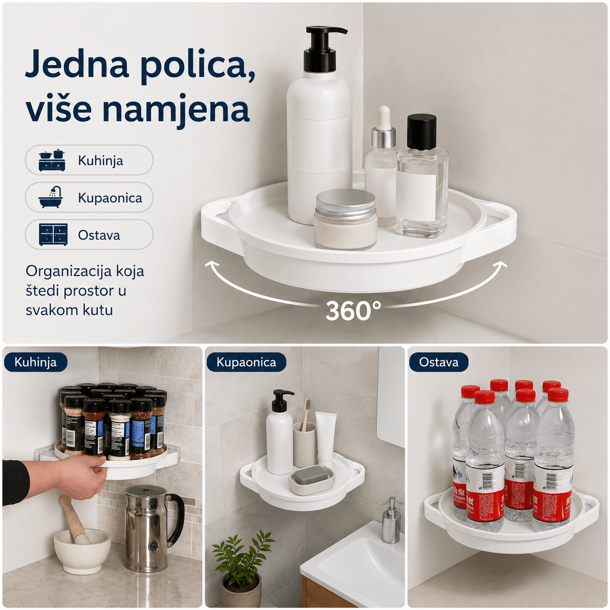 Rotirajuća Kutna Polica 360° – – – slika 7