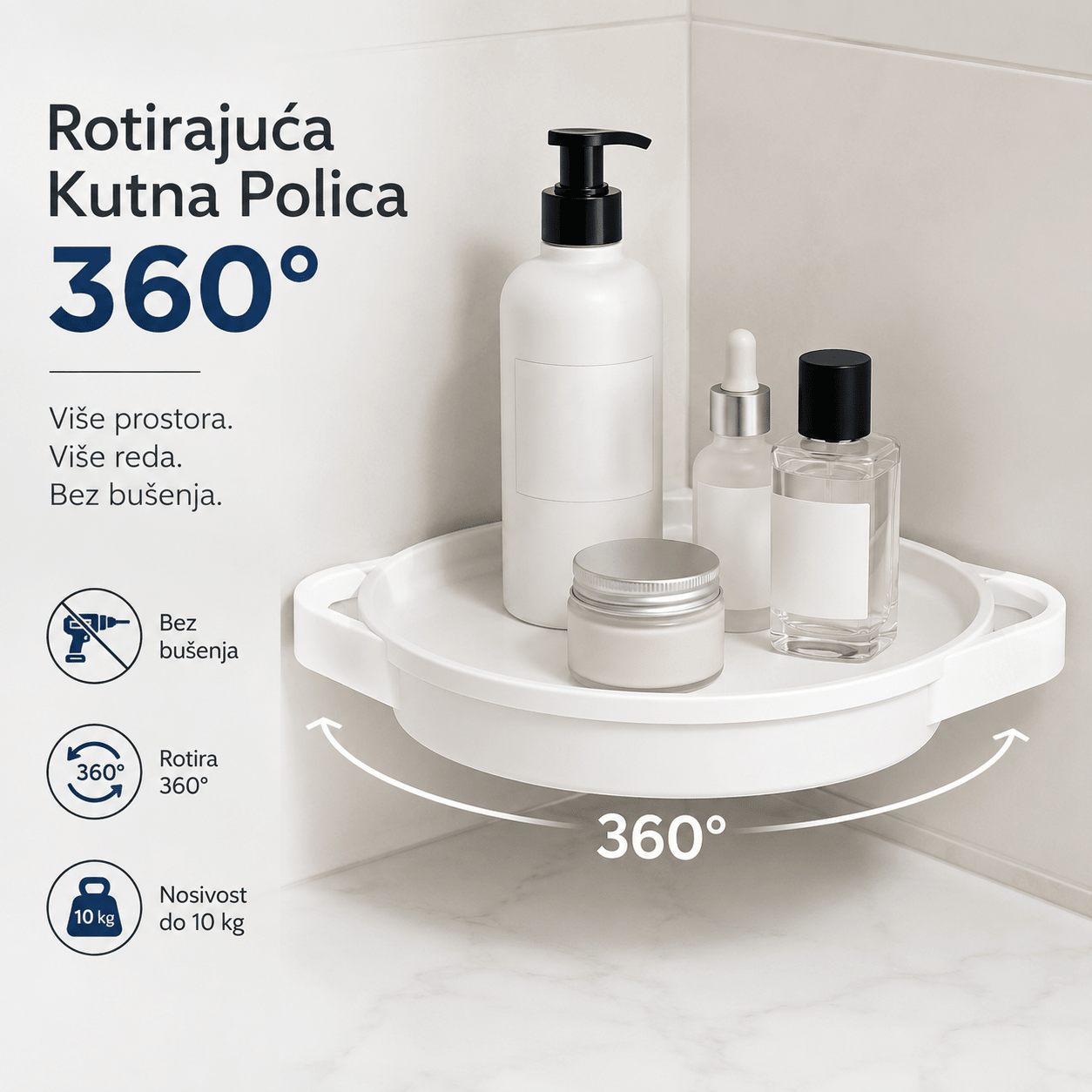Rotirajuća Kutna Polica 360° – – – slika 1