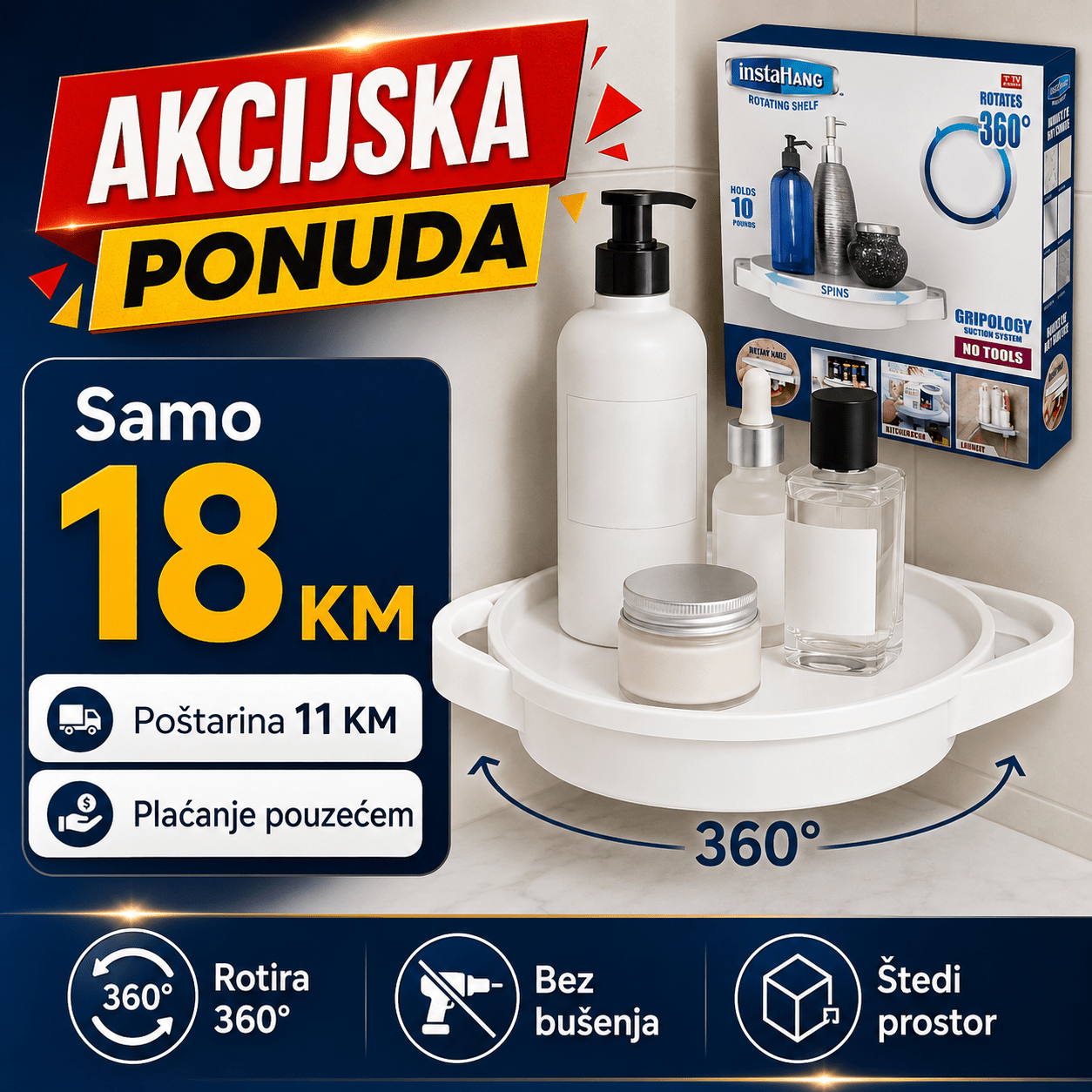 Rotirajuća Kutna Polica 360° – – – slika 2