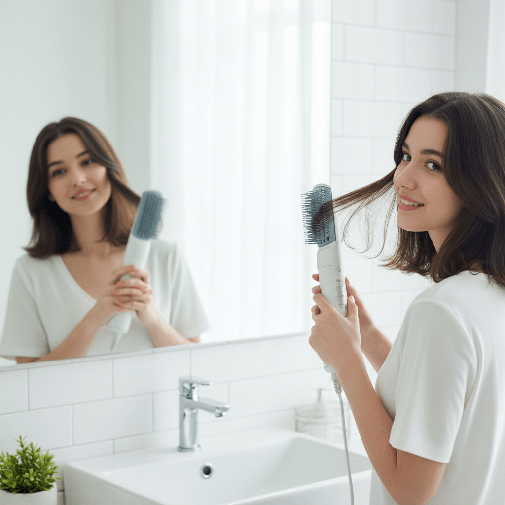 ROZIA 7 u 1 Profesionalni Fen Četka za Kosu – Njega kose – Univerzalna Bijela – slika 2