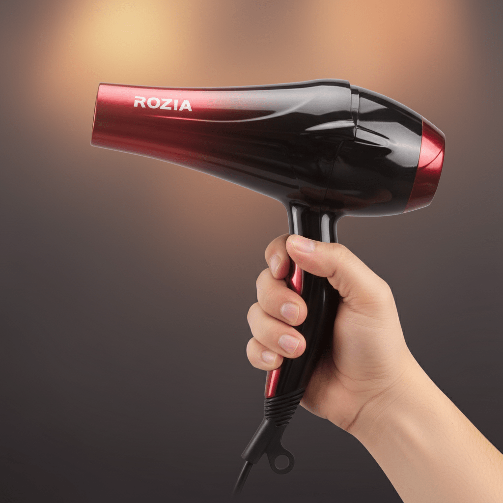 ROZIA Profesionalni Fen za Kosu 3000W – Uređaji za njegu kose – Metallic Crvena/Crna – slika 6