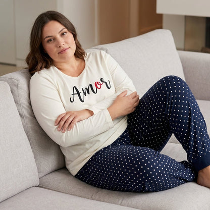 RUBINA Pidžama Set - Amor White PLUS – Pidžama – 2XL – slika 6