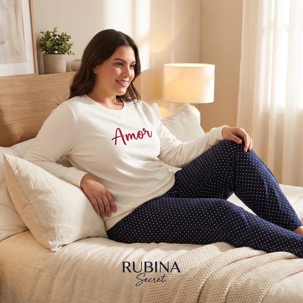 RUBINA Pidžama Set - Amor White PLUS – Pidžama – 2XL – slika 2