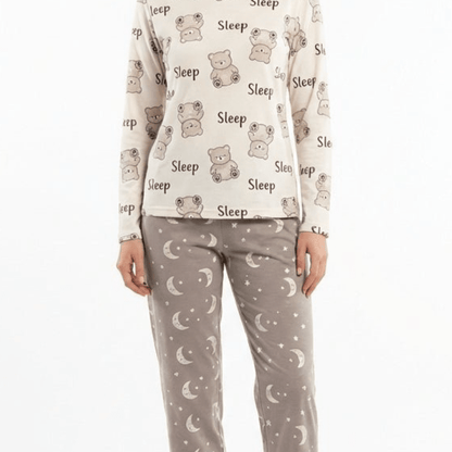 RUBINA Pidžama Set - Bear Print Cream – Pidžama – M – slika 2