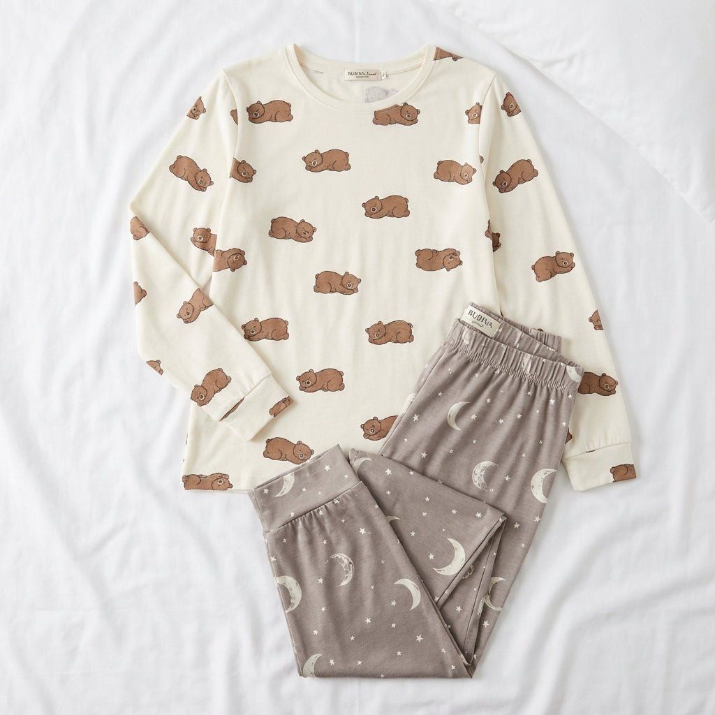 RUBINA Pidžama Set - Bear Print Cream – Pidžama – M – slika 5