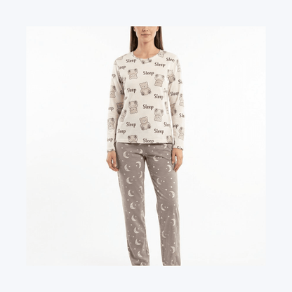 RUBINA Pidžama Set - Bear Print Cream – Pidžama – M – slika 3