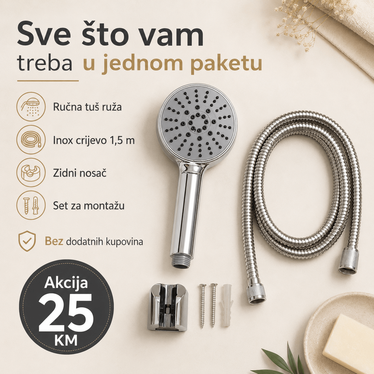 Ručni Tuš Set HOANSI 1.5 m – – – slika 5