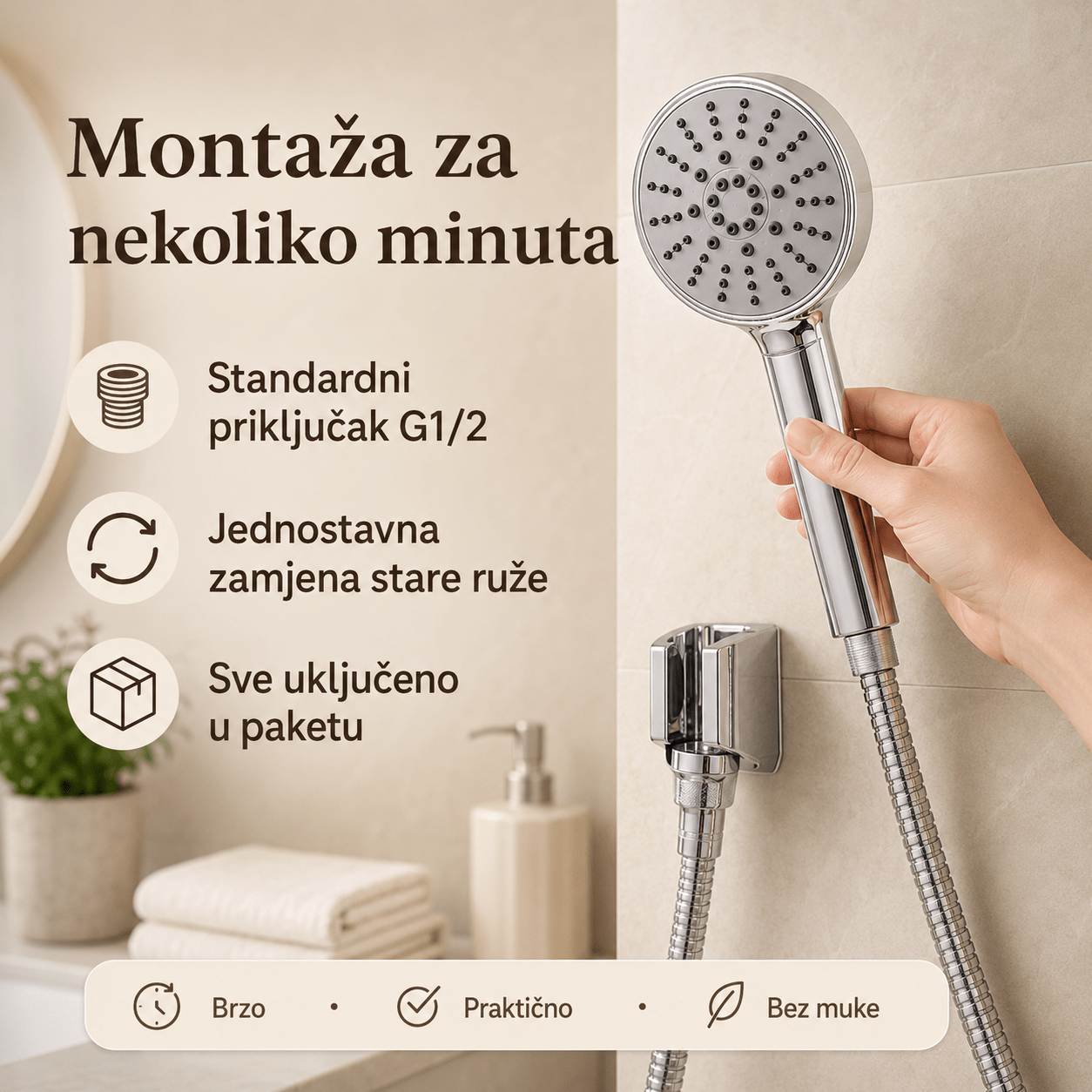 Ručni Tuš Set HOANSI 1.5 m – – – slika 3