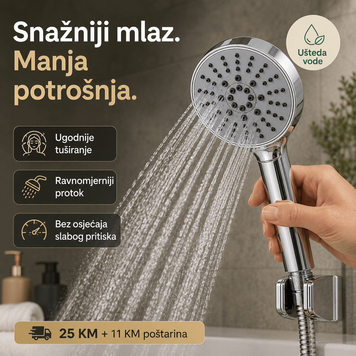 Ručni Tuš Set HOANSI 1.5 m – – – slika 2