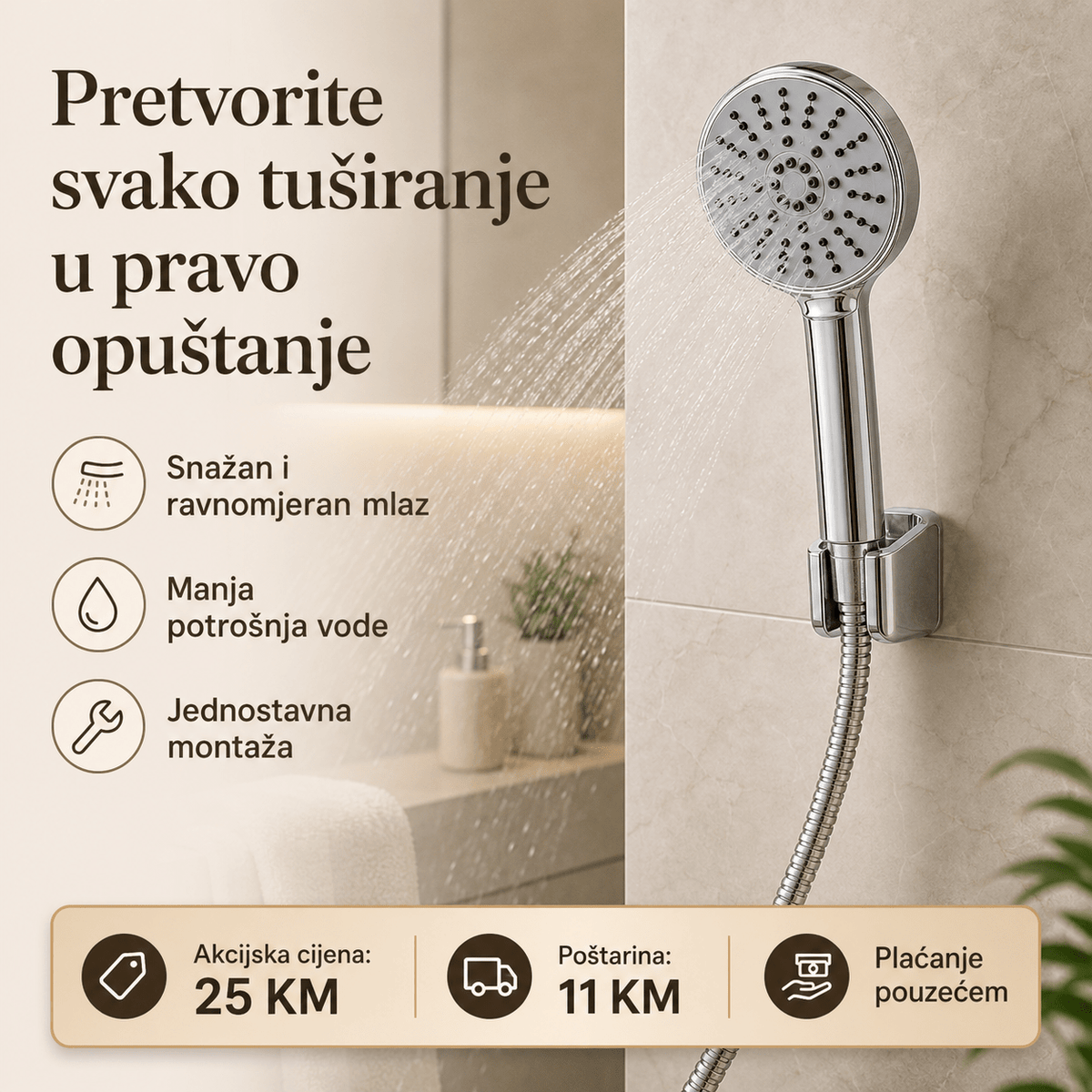 Ručni Tuš Set HOANSI 1.5 m – – – slika 4